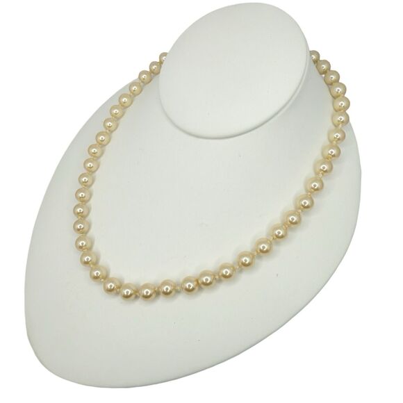 GSILVER Double Knotted Champagne Pearl Necklace 18" German Wedding Grandma - Picture 8 of 14